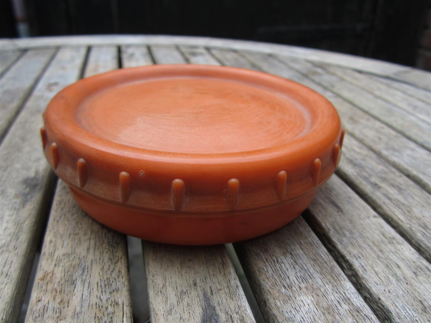 WW2 WH Orange Bakelite Butterdish